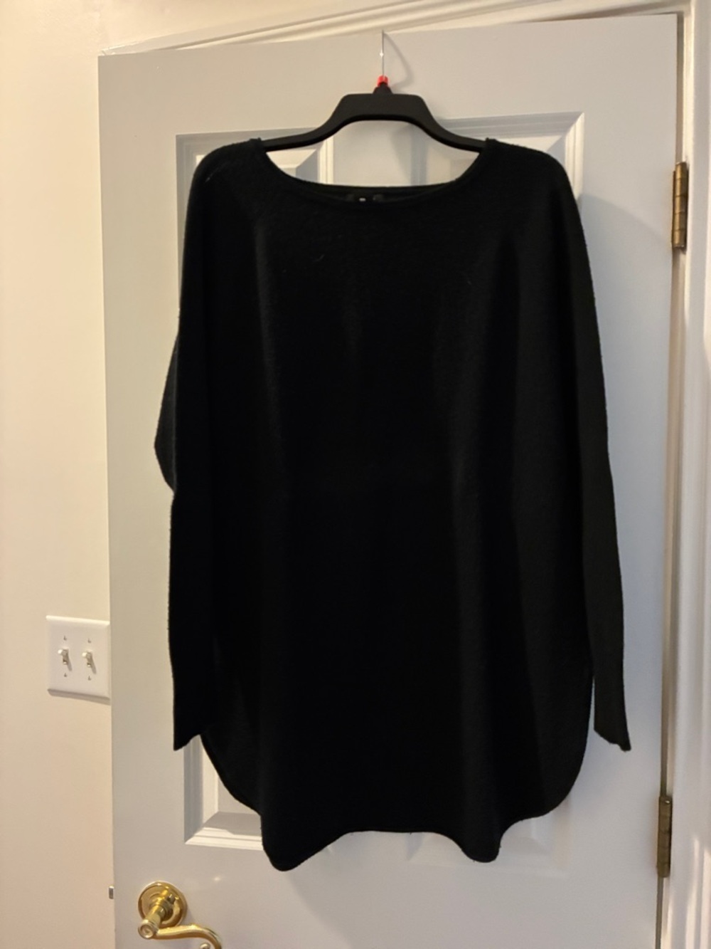 Halogen Black Crewneck Oversized Sweater